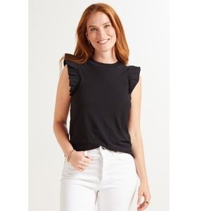 Nation LTD Paulette Ruffle Tank in Black M